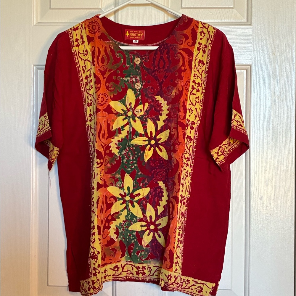 Artisan Ny Red and Yellow Floral Blouse - Picture 1 of 7